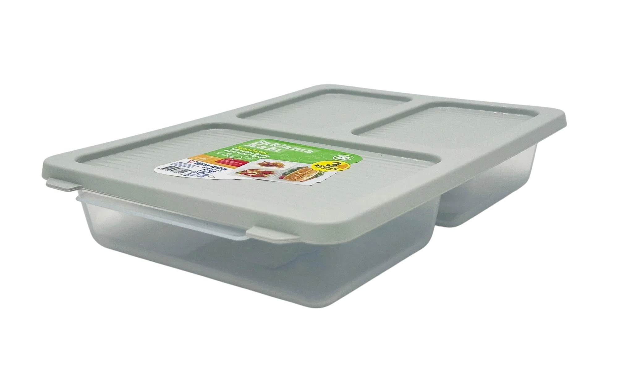 USKAN Saklama Kabi 3 Compartment Food Saver Box 330ml+330ml+750ml, Grey - Image 2