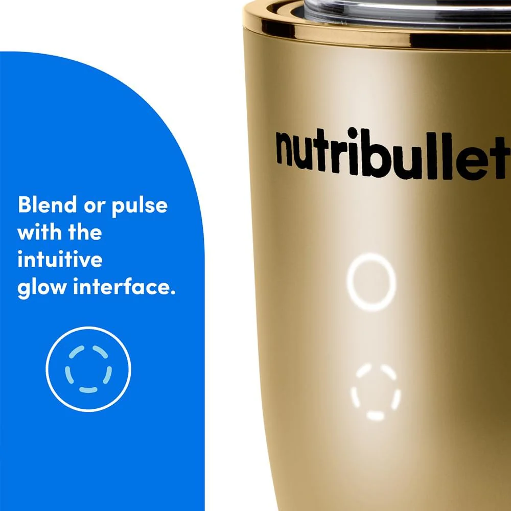 Nutribullet Ultra 1200W High-Speed Blender, Multi-Functional, Quiet Motor, Tritan™ Renew Cups, Rapid Extractor Blades, BPA-Free, Shatter-Resistant, Glow Interface,NBU-500G, Gold - Image 5