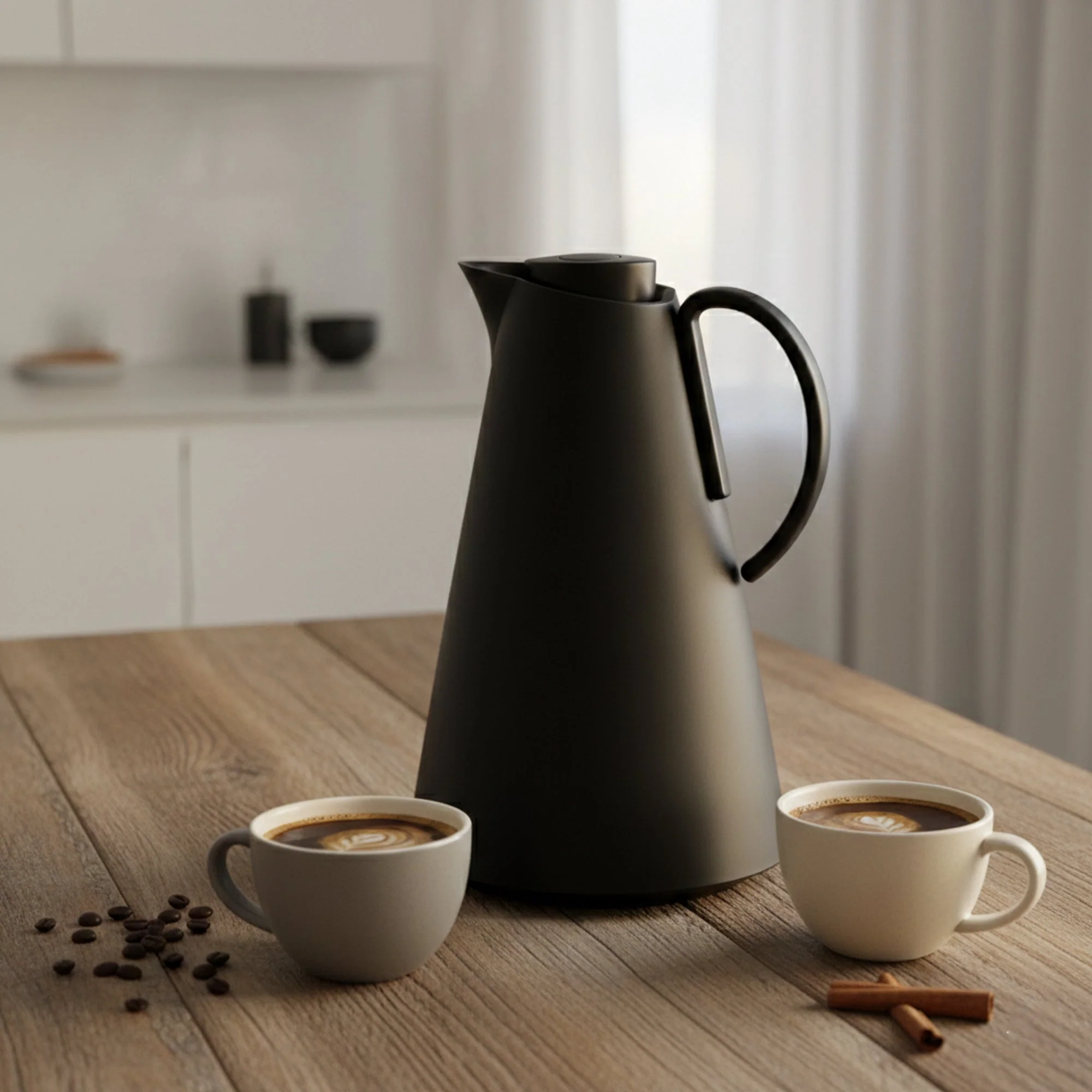 Luhpar HS-2505 Vacuum Flask 2-Piece Set (1.0 L + 1.0 L) – White with Black HandleHS-2504 Vacuum Flask 2-Piece Set (1.0 L + 1.0 L) – Black - Image 2