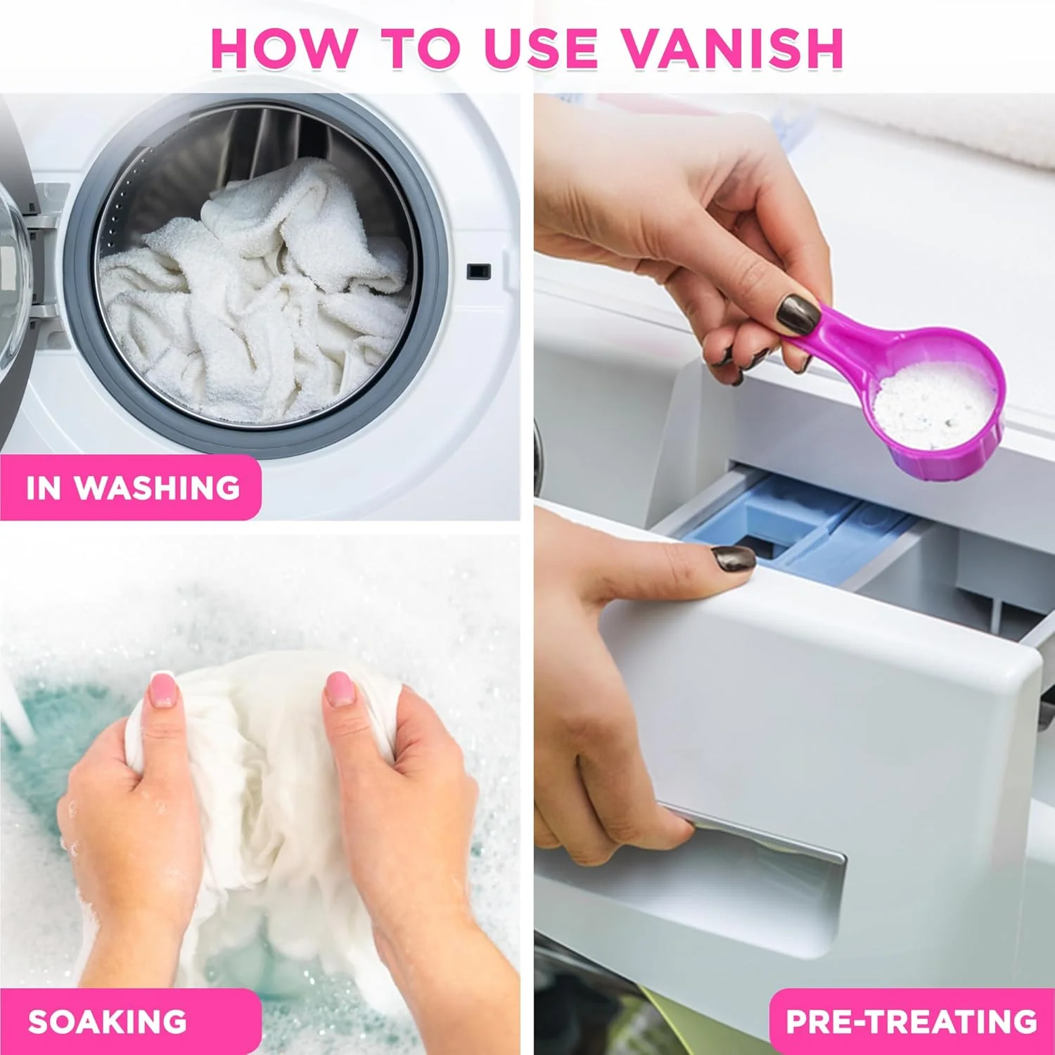 Vanish Gold Oxi Action Fabric Stain Remover 900g White clothes - Image 3