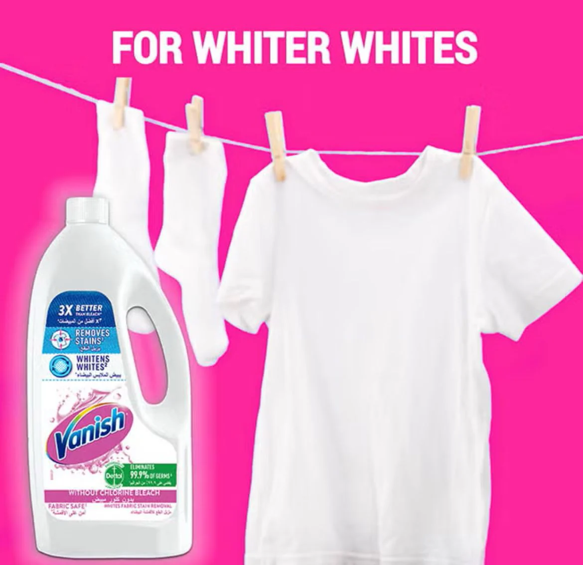 Vanish Stain Remover Liquid for Whites 1L - Image 2