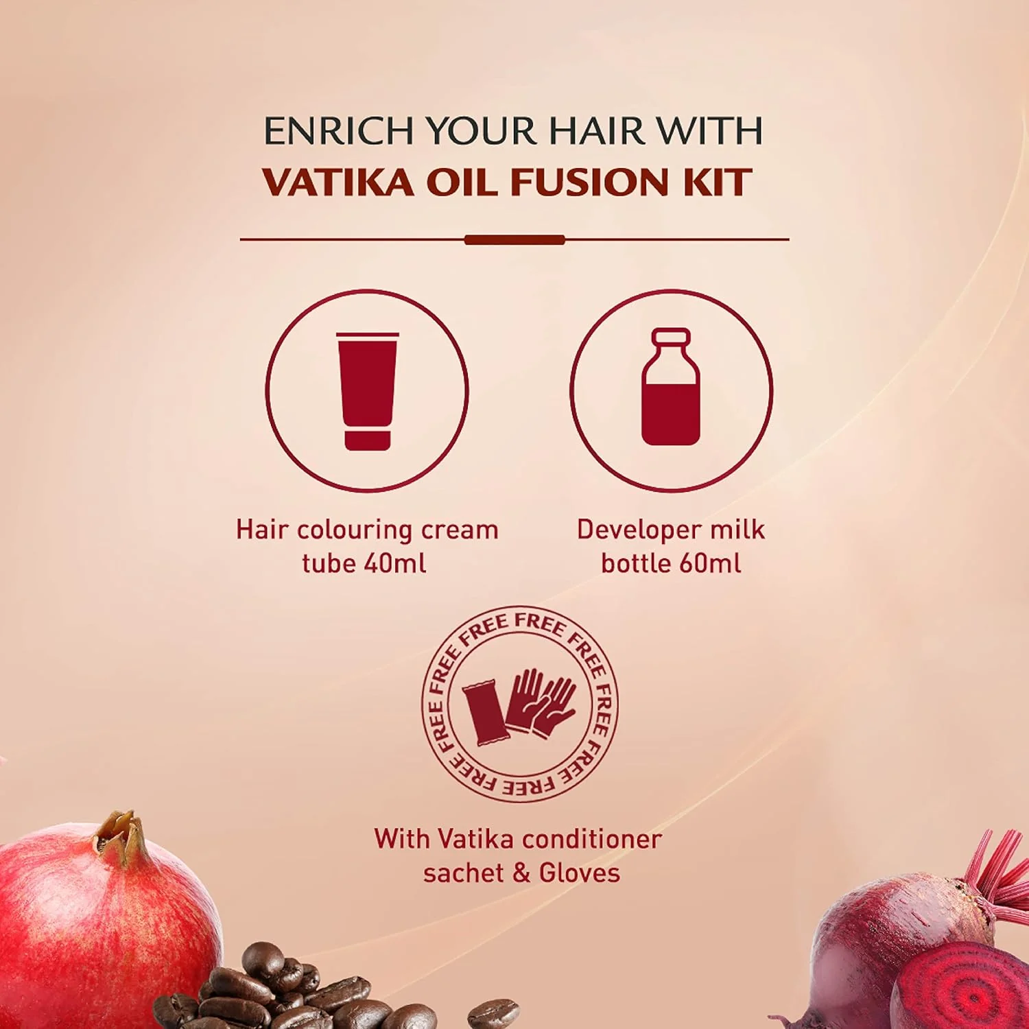 Vatika Naturals Coloring Kit 3.6 - Deep Red Brown 108ML - Image 4