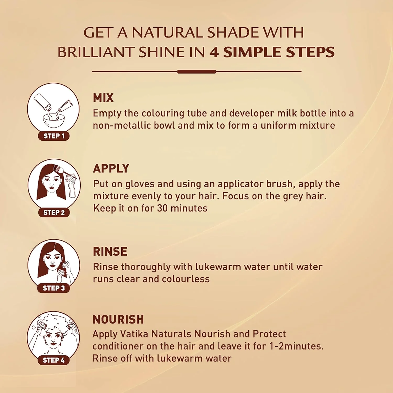 Vatika Naturals Vatika Oil FUSion Permanent Hair Color CrÃ¨me, Medium Brown 4.0 - Image 4
