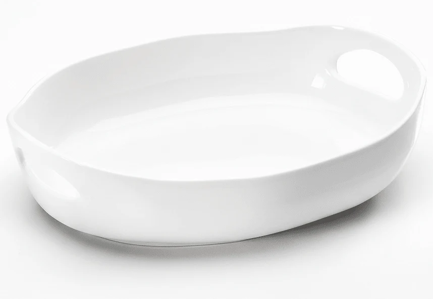 Symphony Alfresco Premium White Shallow Serving Bowl with Handles (25 cm)