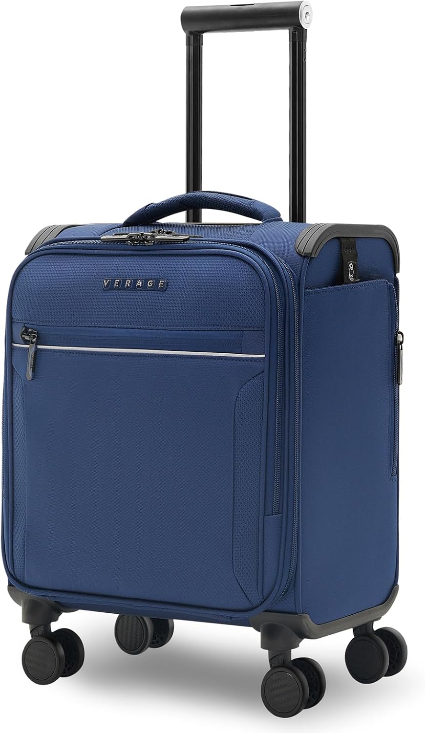 Verage Toledo 15-Inch Underseat Softside Carry-On with Spinner Wheels & USB Charging Port – Navy
