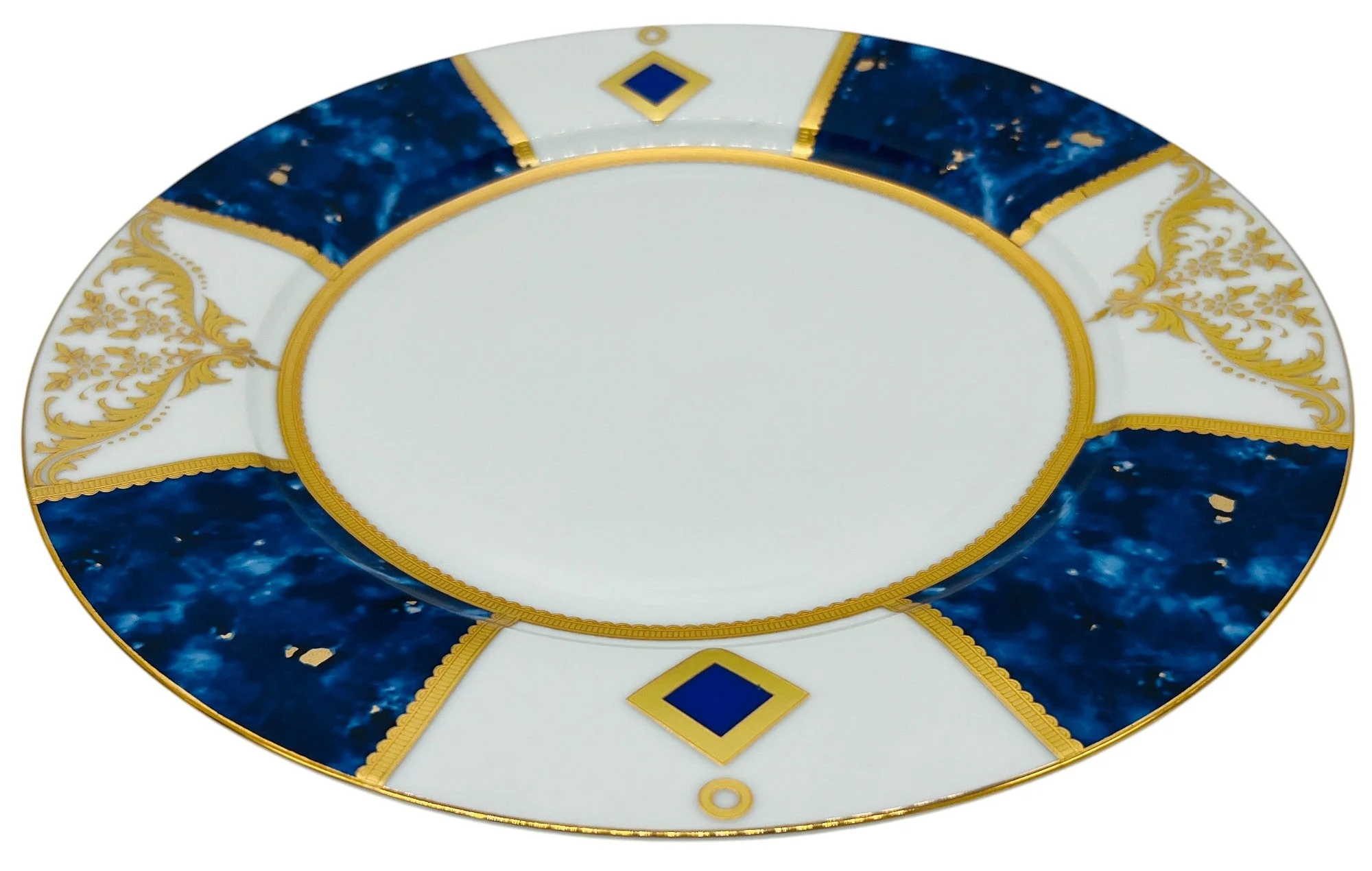 Veronese Ceramic Dinner Plate 10.75", Italian Design, Royal Blue and Gold, PE19151 - Image 2