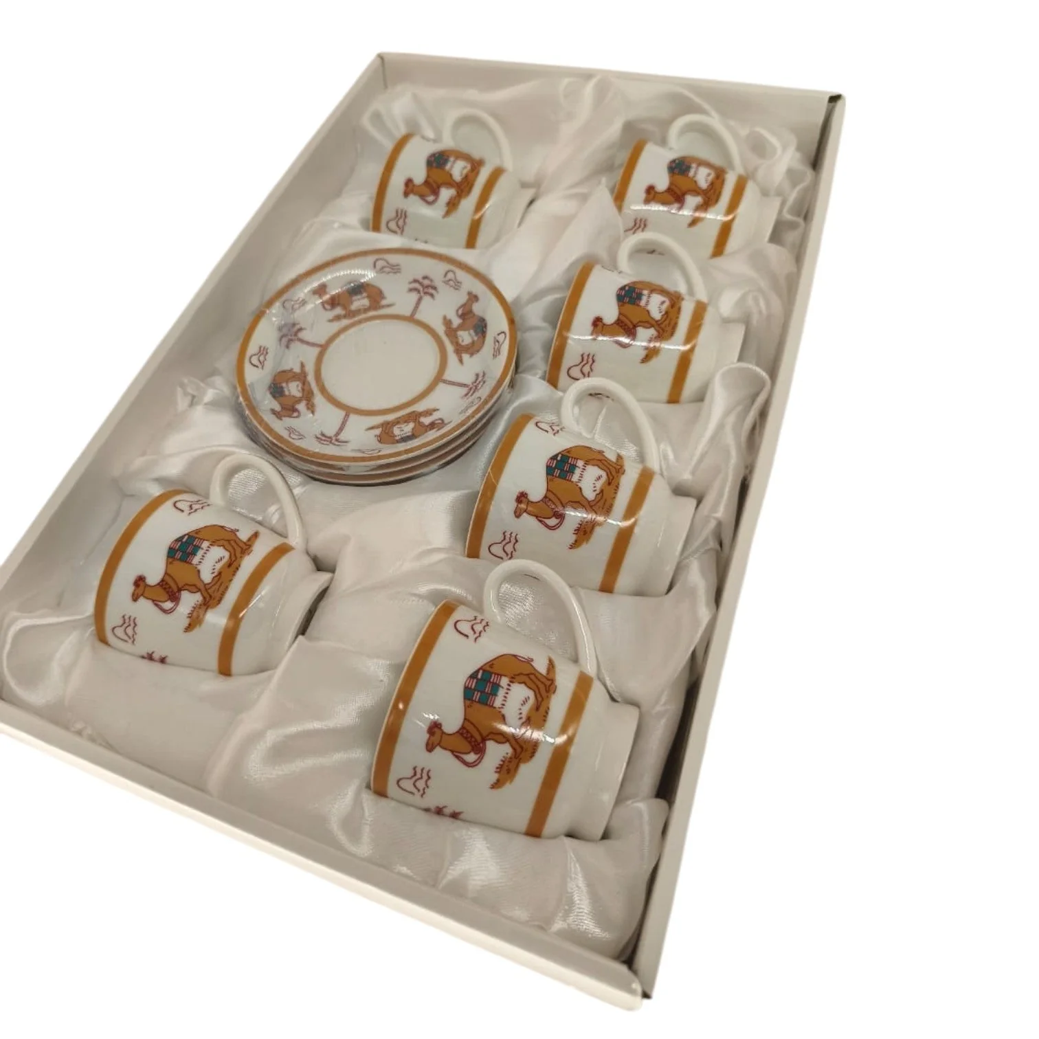 Verucci Ceramic Cup and Saucer 12Pcs Set With Camel Photo 6 Cups With 6 Saucers-150ML - Image 2