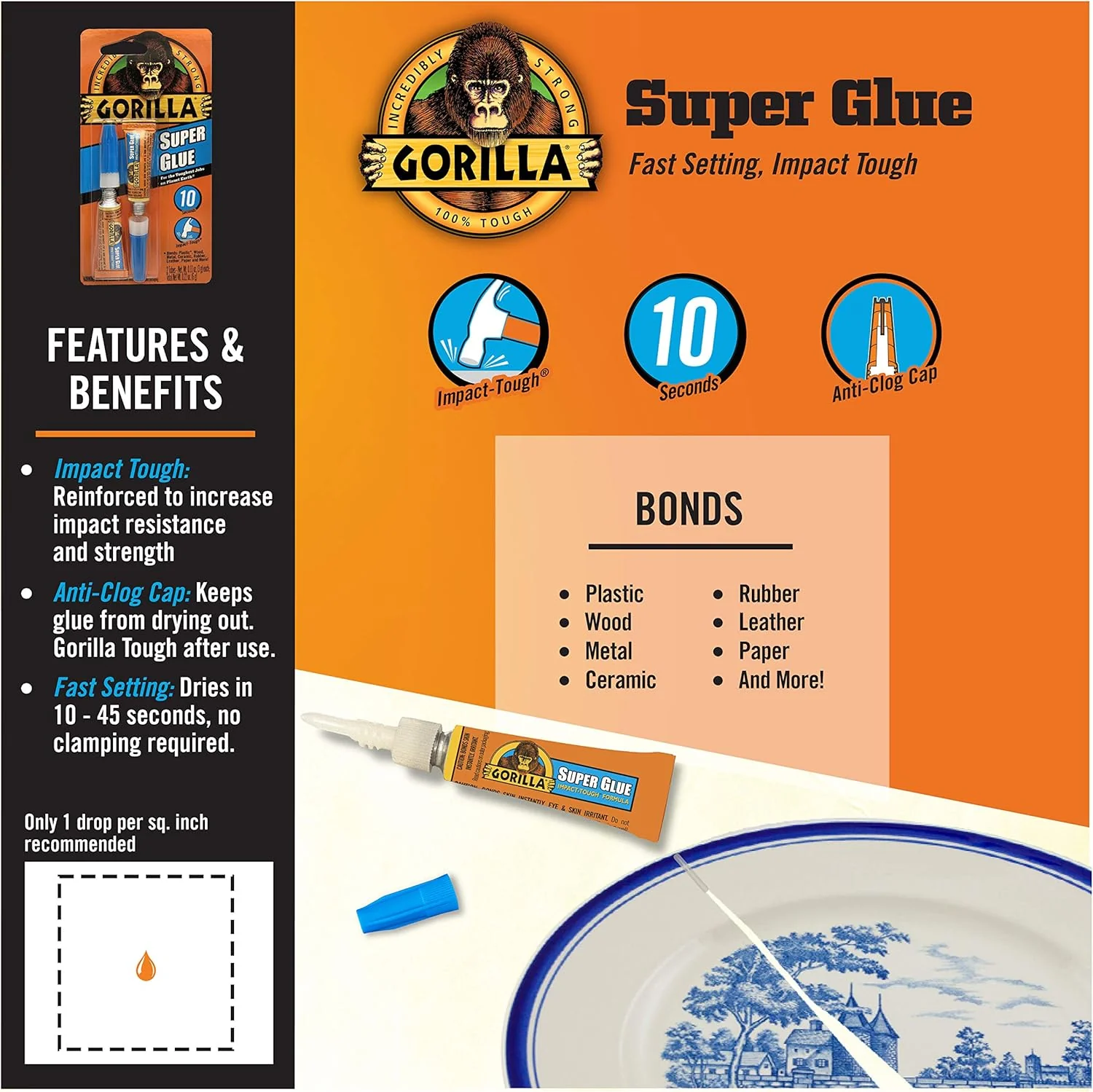 Gorilla Super Glue Twin Pack – 2 x 3g Clear High-Strength Adhesive Tubes - Image 3