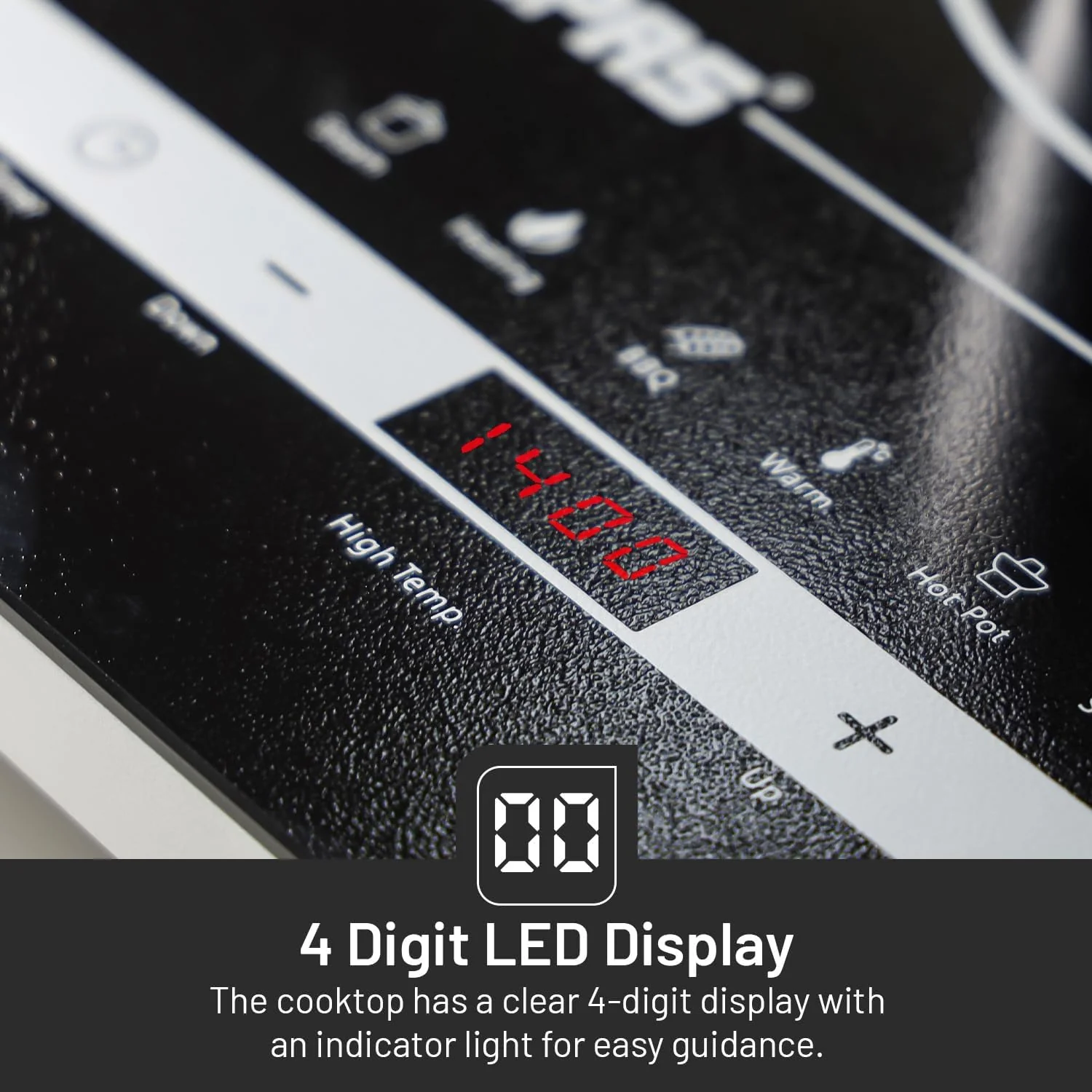 Geepas 4 Digit LED Display Digital Infrared Cooker, GIC33013 | 8 Temperature Settings | 3hrs Programmable Timer | 2000W Ceramic Heating Element - Image 3