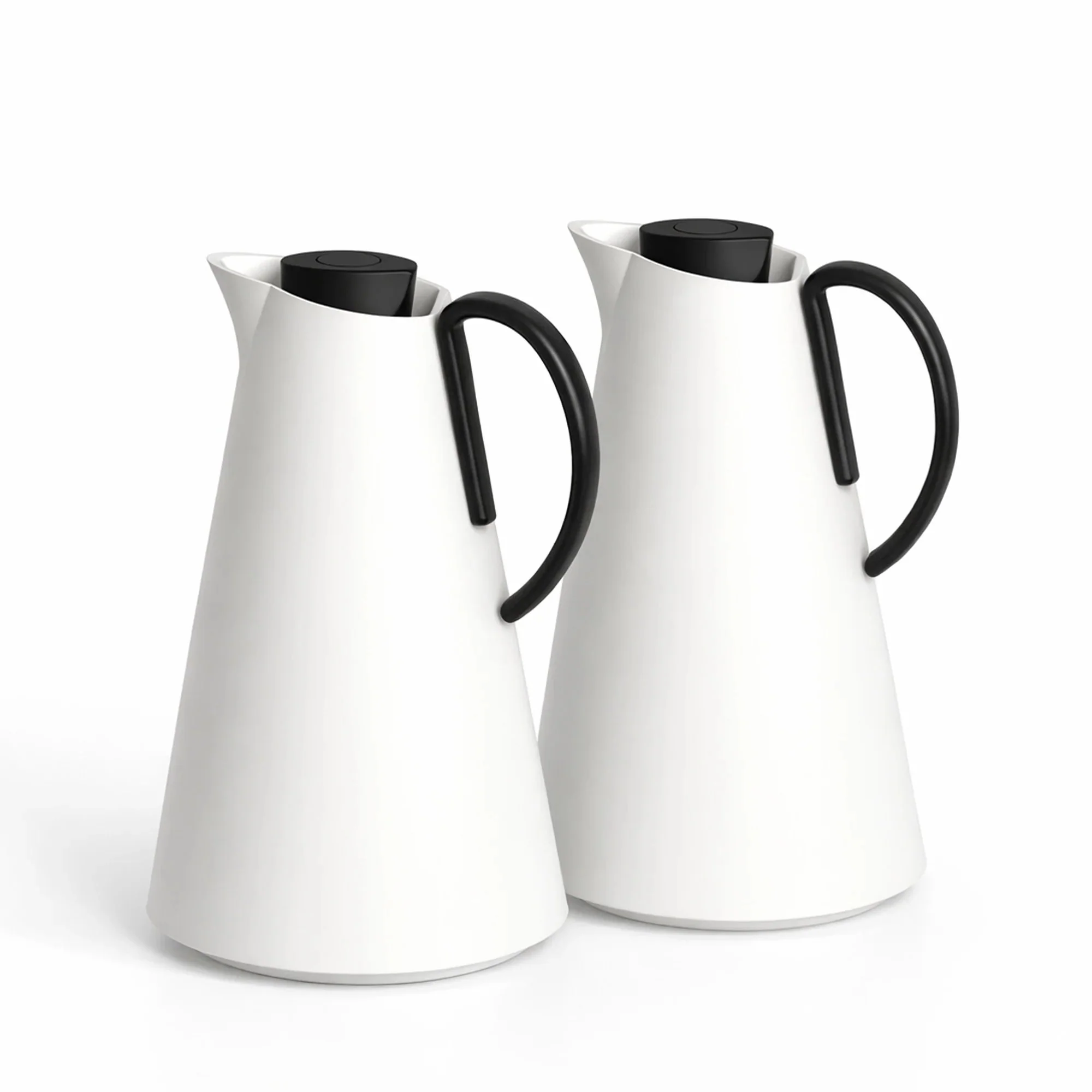 Luhpar HS-2505 Vacuum Flask 2-Piece Set (1.0 L + 1.0 L) – White with Black Handle