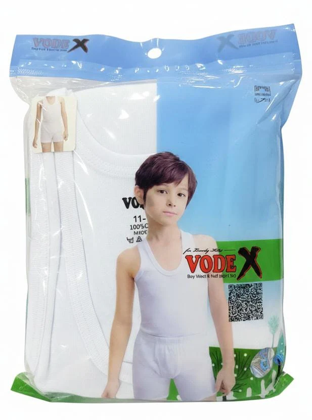 Vodex Boys Cotton Vest with Half Pant Set, Premium Comfort Fit, White Color, Boys Outfit, 11–12 Years
