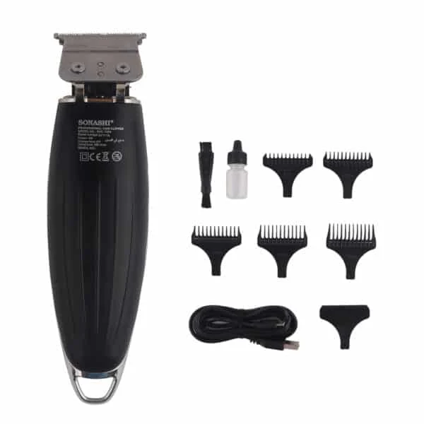 Sonashi SHC-1054 Rechargeable Hair Clipper [Black] T-Type Cutter Blade, High-Speed Motor, 5 x Plastic Combs, Continuous Working, Portable, Cordless | Cordless Hair Clipper - Image 2