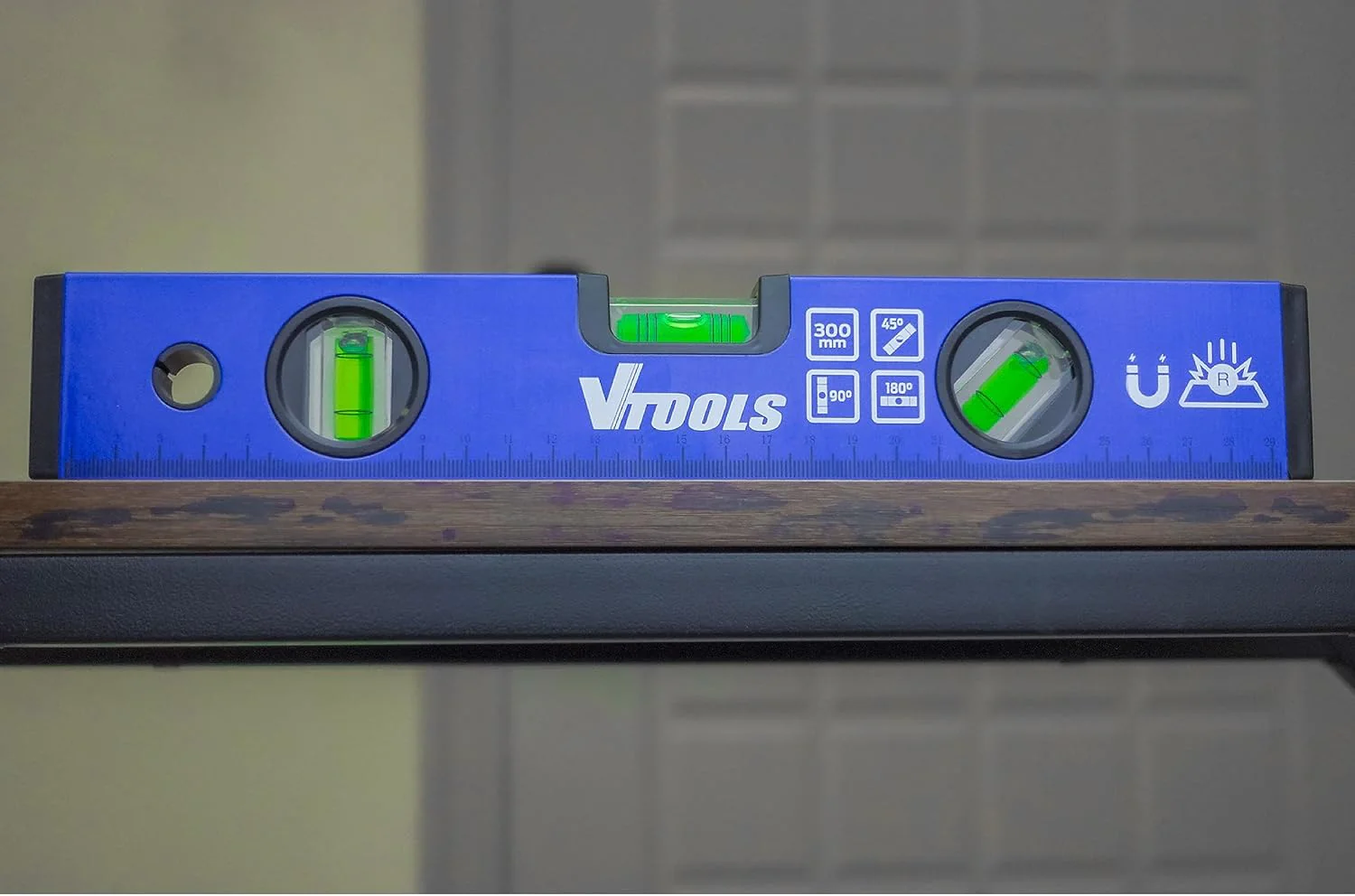 VTOOLS 300MM Shock Resistant Aluminum Alloy Magnetic Spirit Level, Blue, VT2128 - Image 2