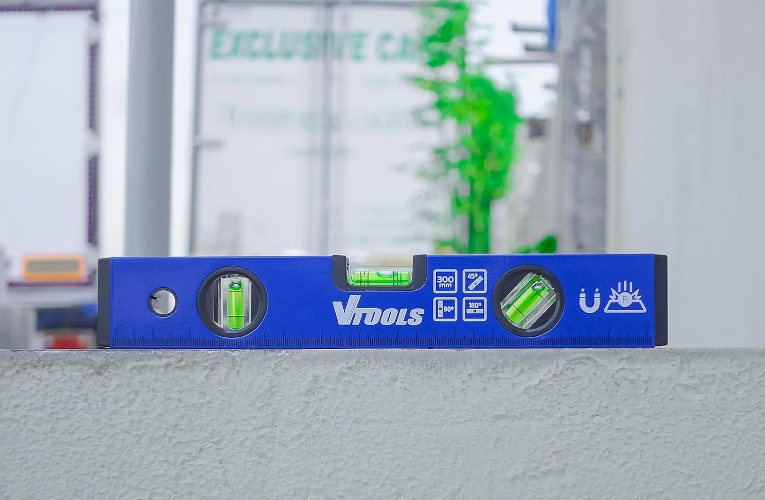 VTOOLS 300MM Shock Resistant Aluminum Alloy Magnetic Spirit Level, Blue, VT2128 - Image 3