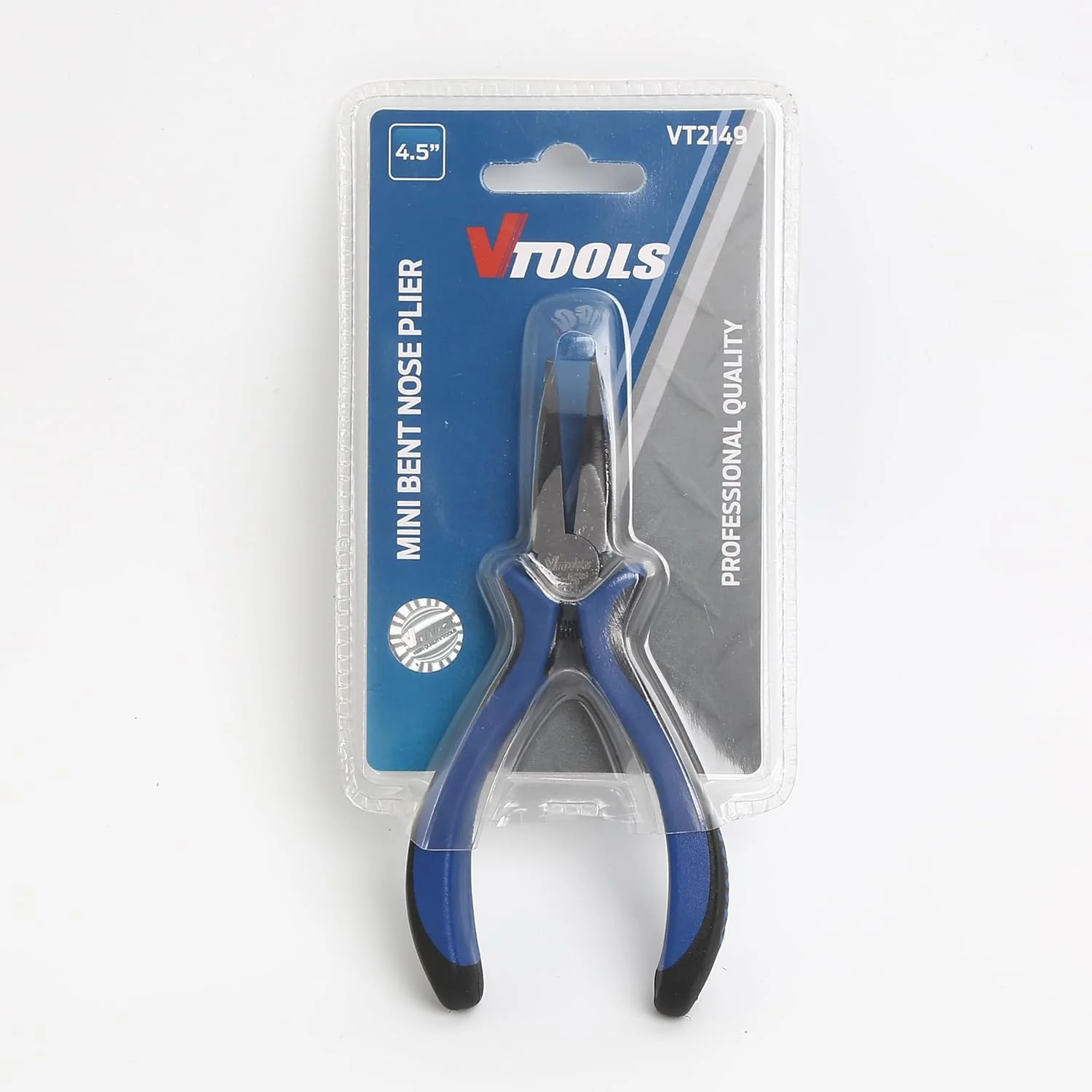 Vtools 4.5 Inch Mini Bent Nose Pliers, Spring Loaded Plier, Carbon Steel & Black Polished Finish, Extra strength, Anti-Slip Handles, Jewelry Making, Gripping Small Component, Pack 1, VT2149 - Image 2