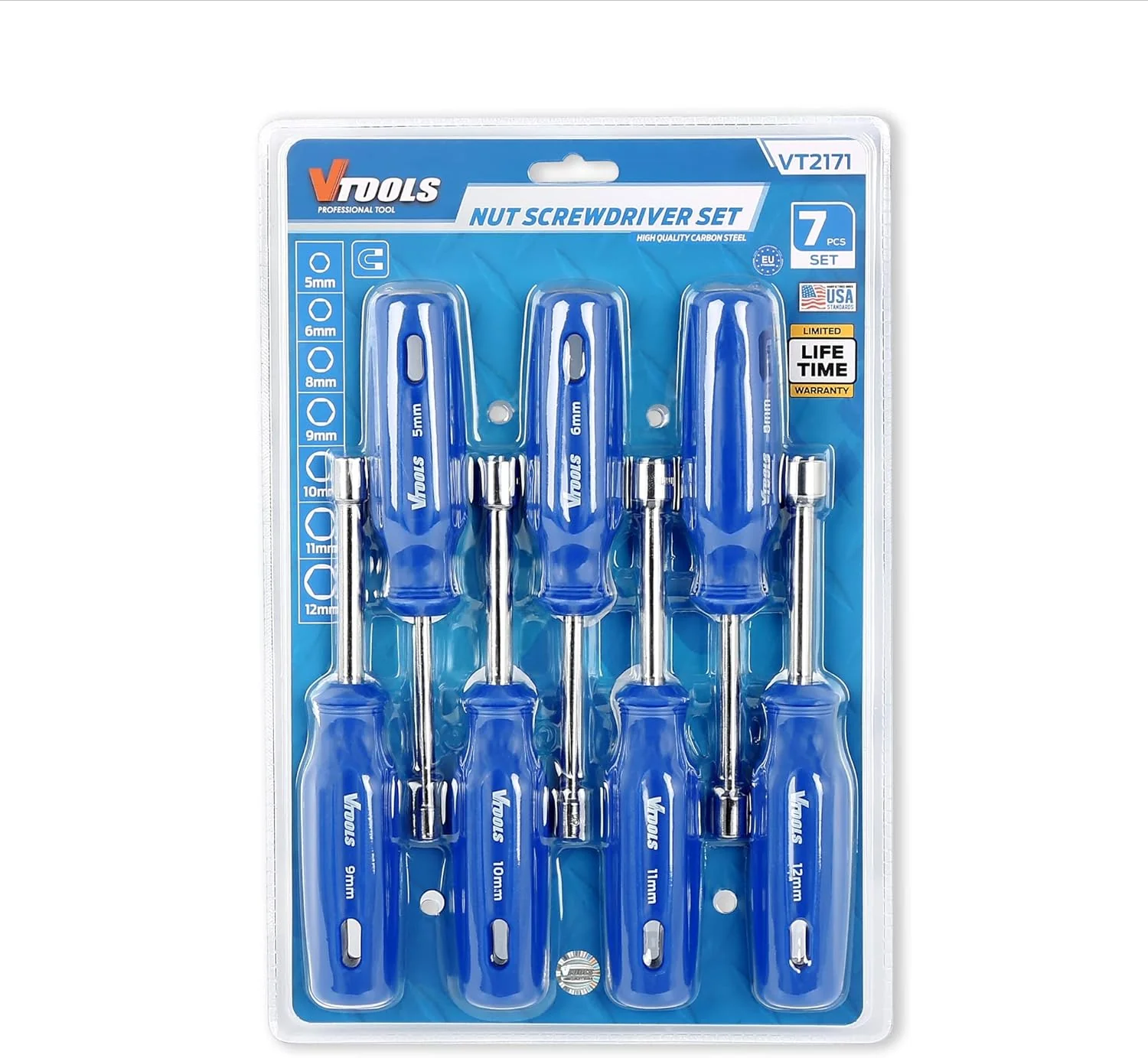 VTOOLS 7Pcs Nut Screwdriver Set, Professional & High-Quality Nut Screwdriver Set for Home Repair, Improvement, VT2171 - Image 3