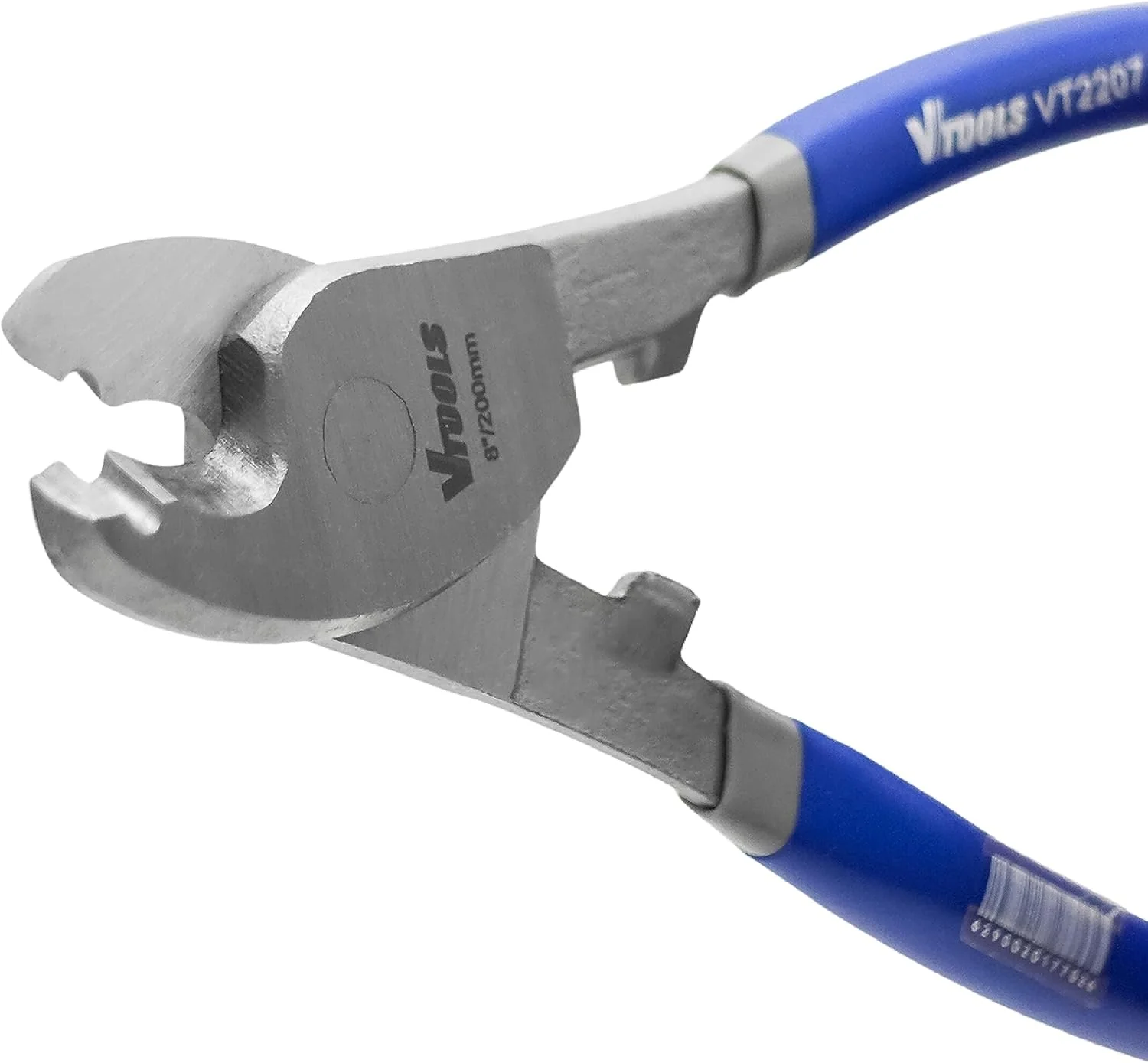 VTOOLS 8 Inch Cable Cutter, Heavy Duty Carbon Steel Wire Cutter, Dipped Handle, Cutter for Aluminum, Copper, Communications Cable, Blue, VT2207 - Image 3