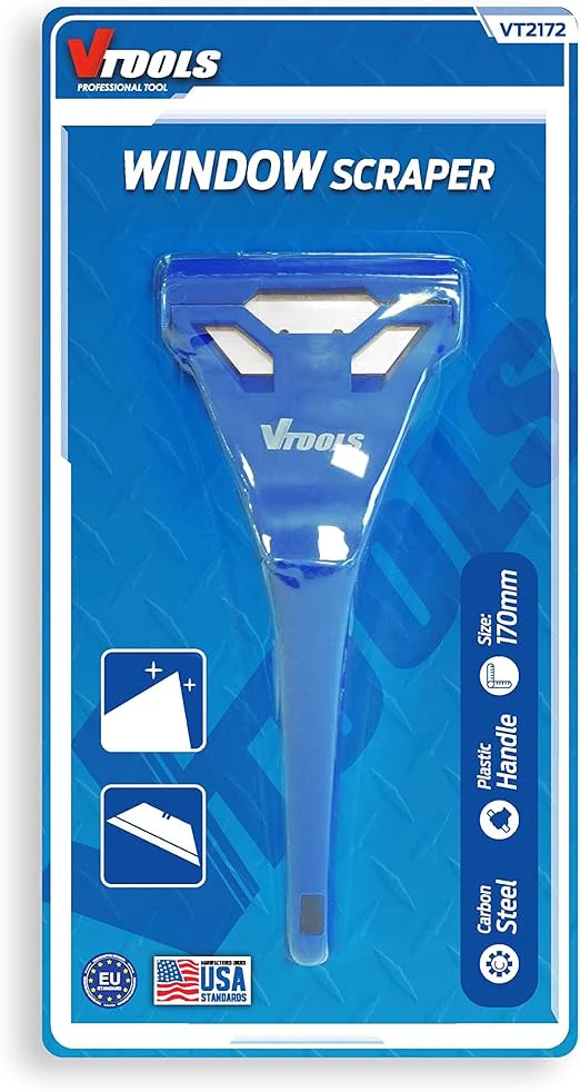 VTOOLS Carbon Steel Window Scrapper with 17mm Plastic Handle - Image 4