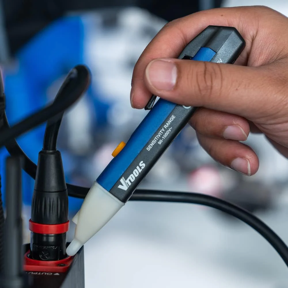 Vtools Intelligent Non-Contact Voltage Tester With Led Light(Batteries Not Included), Ac 90V-1000V, Blue, VT2124 - Image 3