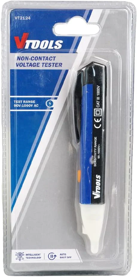 Vtools Intelligent Non-Contact Voltage Tester With Led Light(Batteries Not Included), Ac 90V-1000V, Blue, VT2124 - Image 4