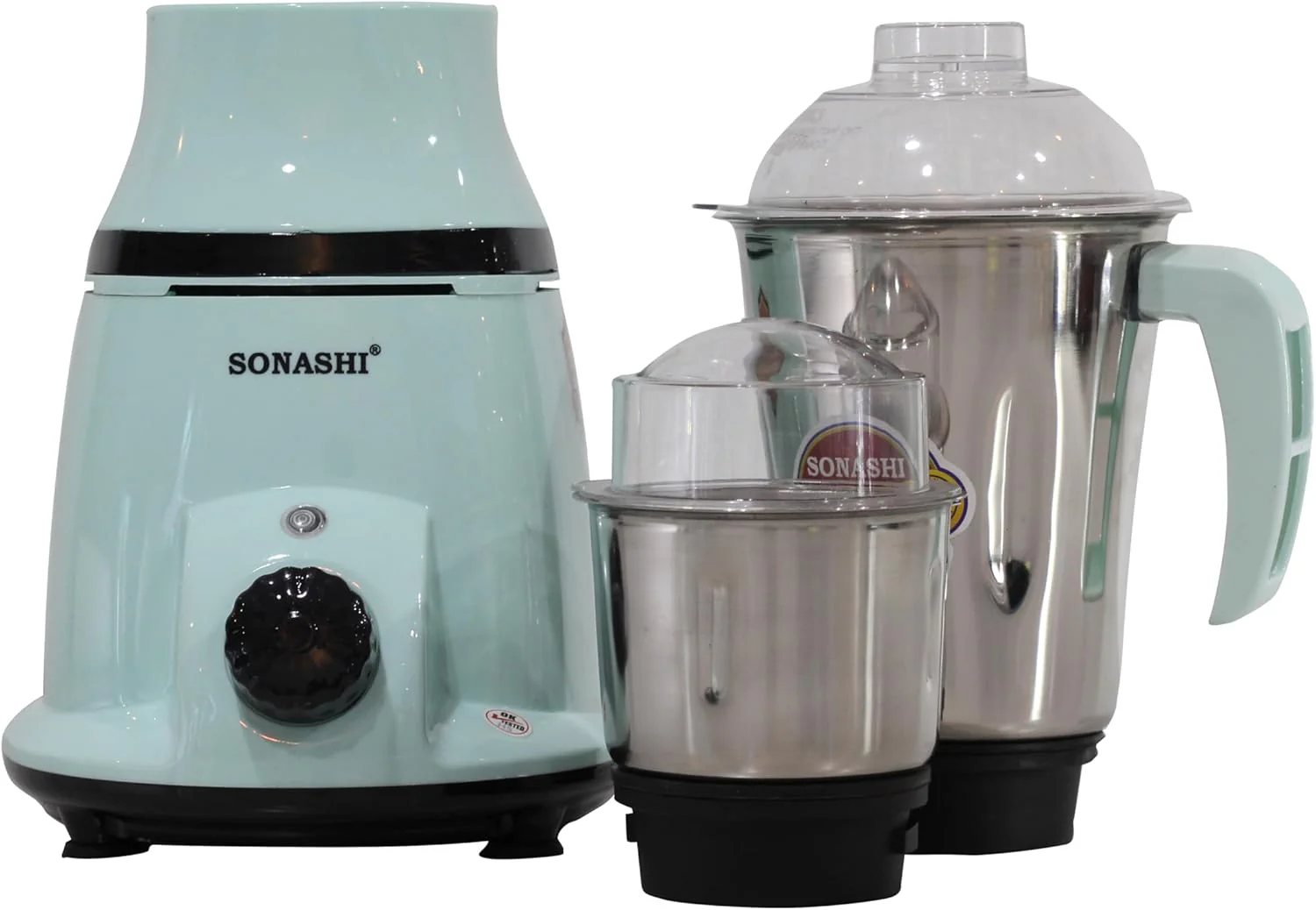 Sonashi 2-in-1 Mixer Grinder with Powerful Copper Motor - 3 Speed Control with Overheat Protection | 2 Stainless Steel Jars for Wet/Dry Grinding Liquidizing with Durable Lids 1.75 L 550 W SB-196 Assorted Color - Image 3