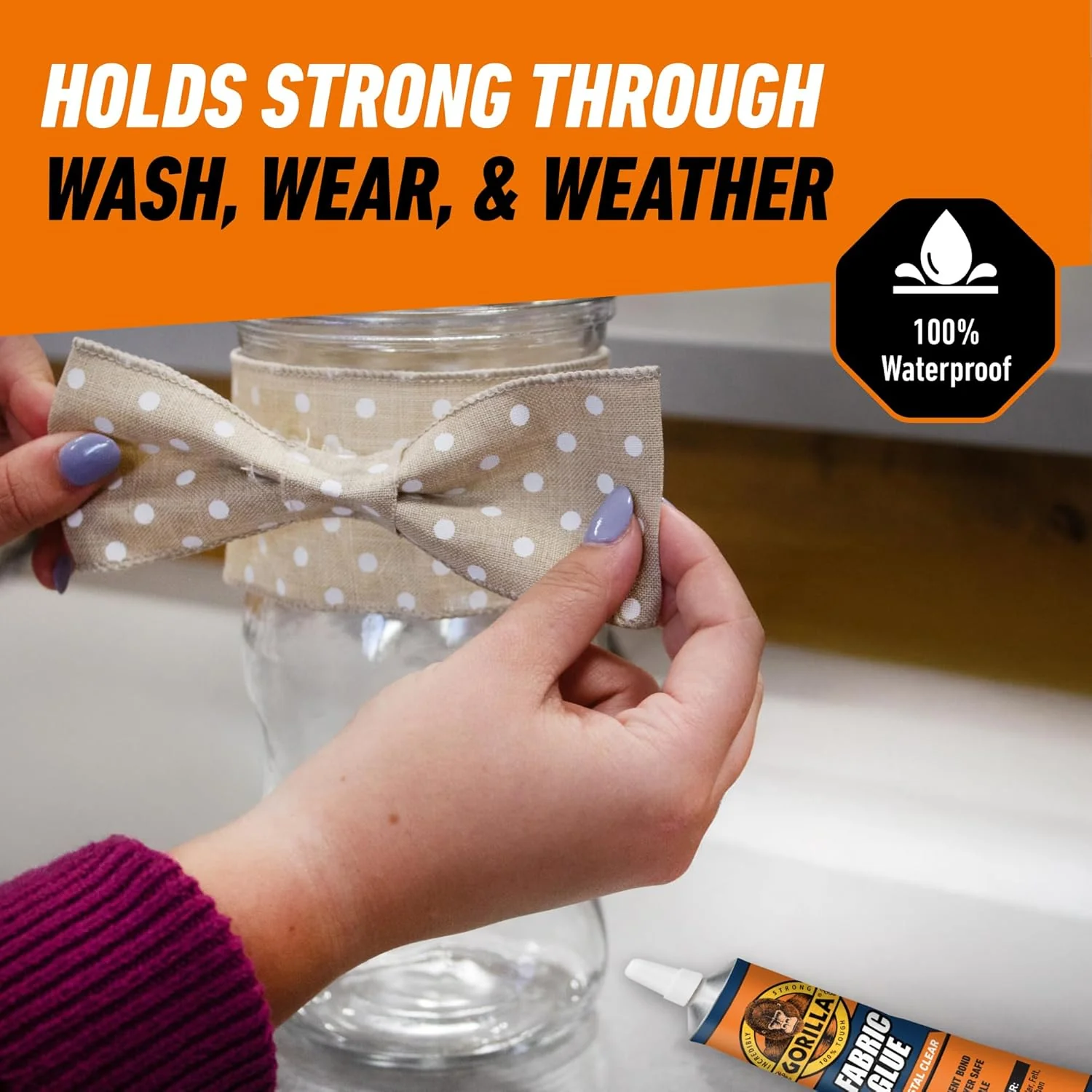 Gorilla Clear Waterproof Fabric Glue (2.5 Ounce) – Strong & Flexible Bond - Image 4