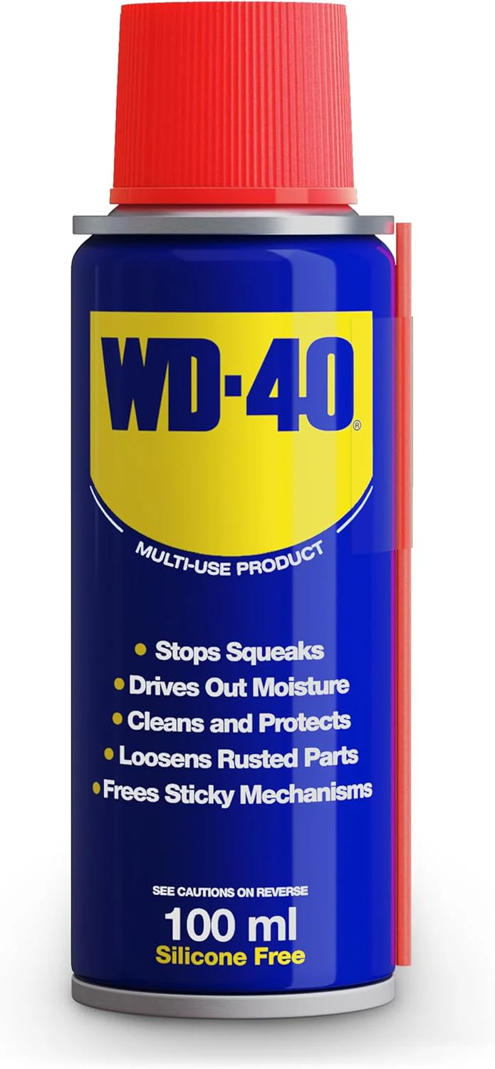 WD-40 Multi-Use 100ml Spray Aerosol Can All-Purpose Lubricant, Cleans Rust, for Home & Workshop Use