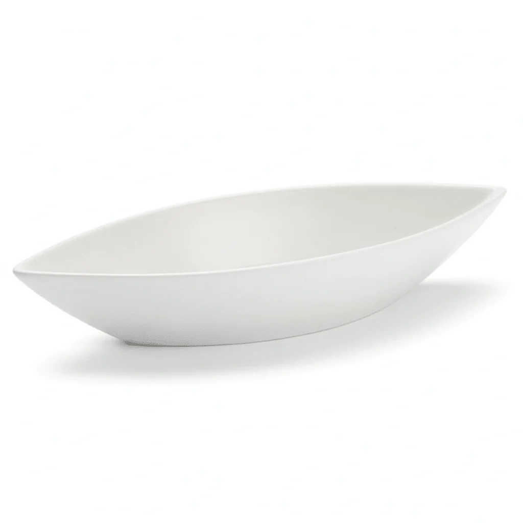 Symphony Premium White Ceramic Oval Bowl – 34 x 13 cm