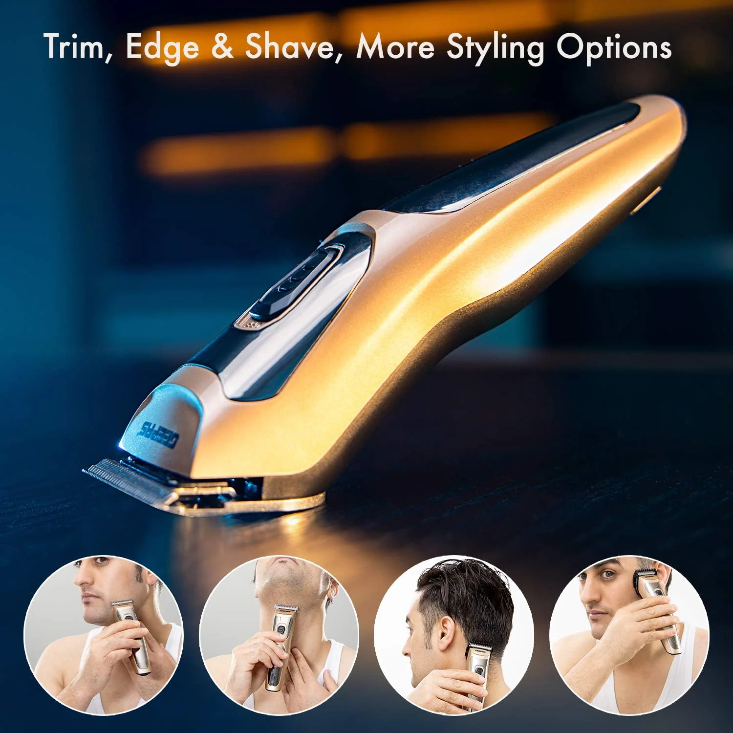 Geepas Rechargeable Hair Clipper Battery 300 Mah - Precise Beard Styler With Fine Steel Head | Indicator Lights, Cordless Trimmer, 45 Minutes Working In Single Charge - Image 3