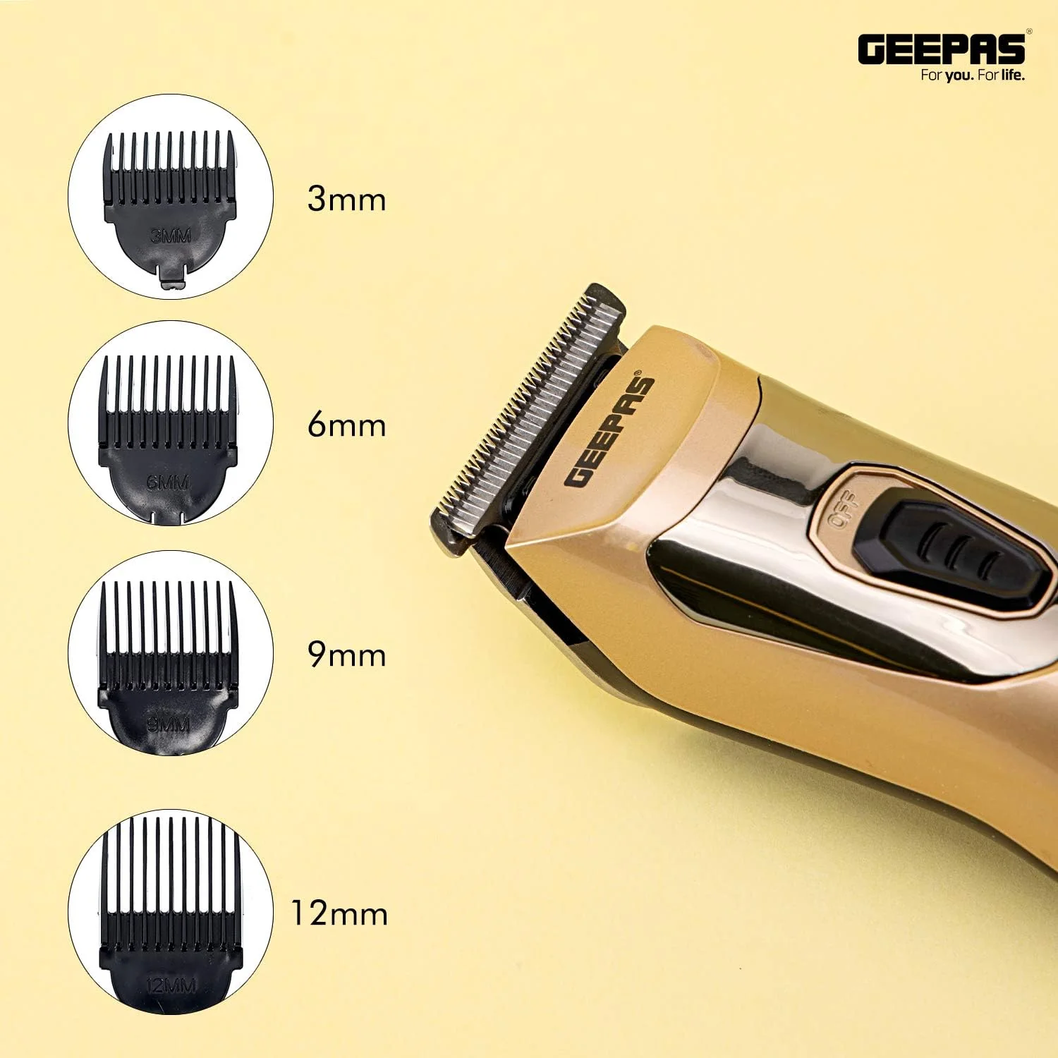 Geepas Rechargeable Hair Clipper Battery 300 Mah - Precise Beard Styler With Fine Steel Head | Indicator Lights, Cordless Trimmer, 45 Minutes Working In Single Charge - Image 4