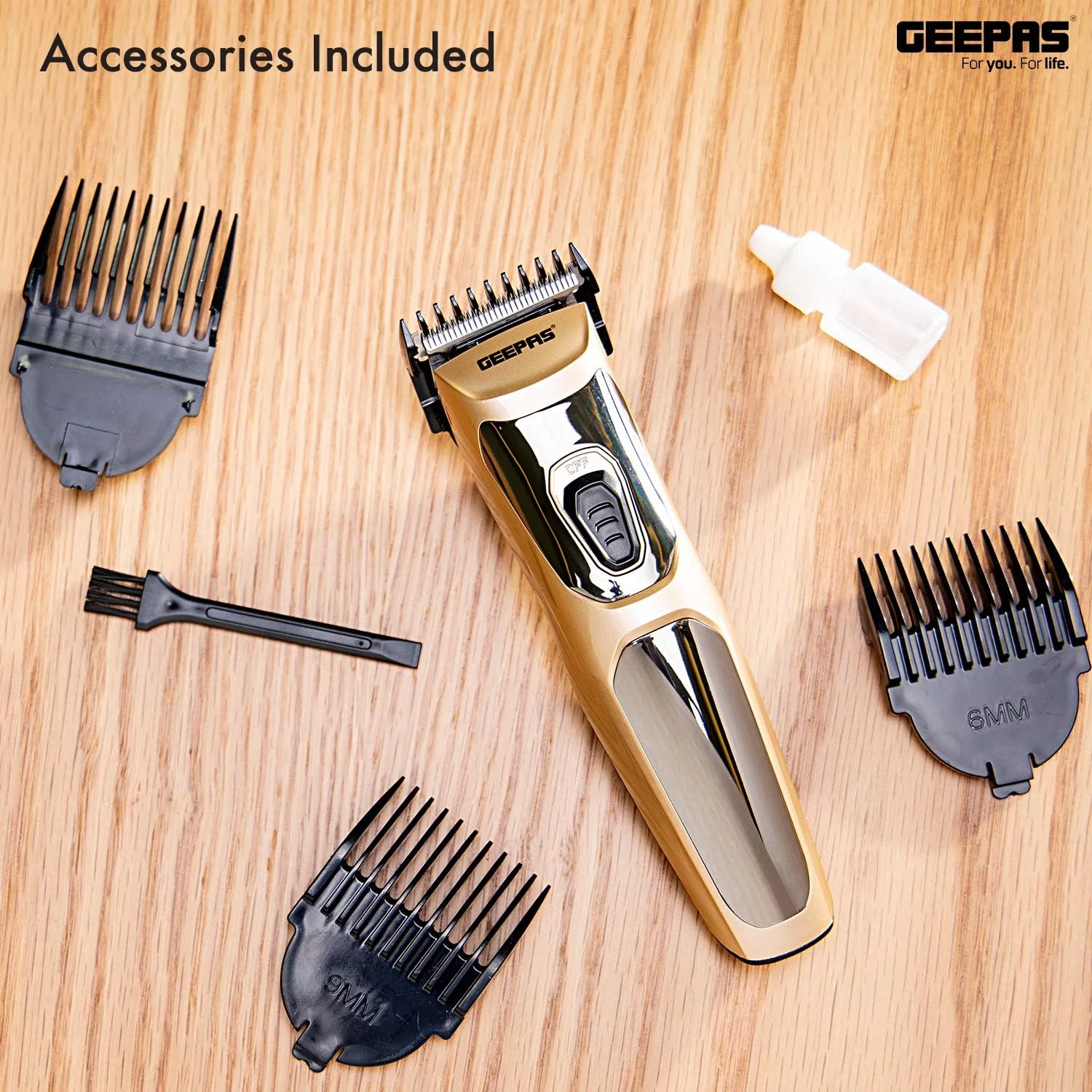 Geepas Rechargeable Hair Clipper Battery 300 Mah - Precise Beard Styler With Fine Steel Head | Indicator Lights, Cordless Trimmer, 45 Minutes Working In Single Charge - Image 7