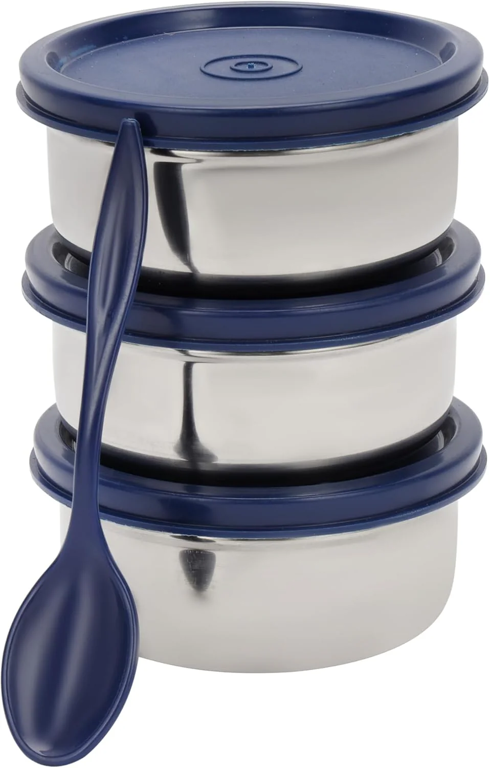 Royalford 3pcs Stainless Steel Lunch Box with Carry Bag RF13042 Insulated Construction 350ml each BPA-Free, Airtight Silicone Lids to Keep Food Fresh Spoon Included - Image 2