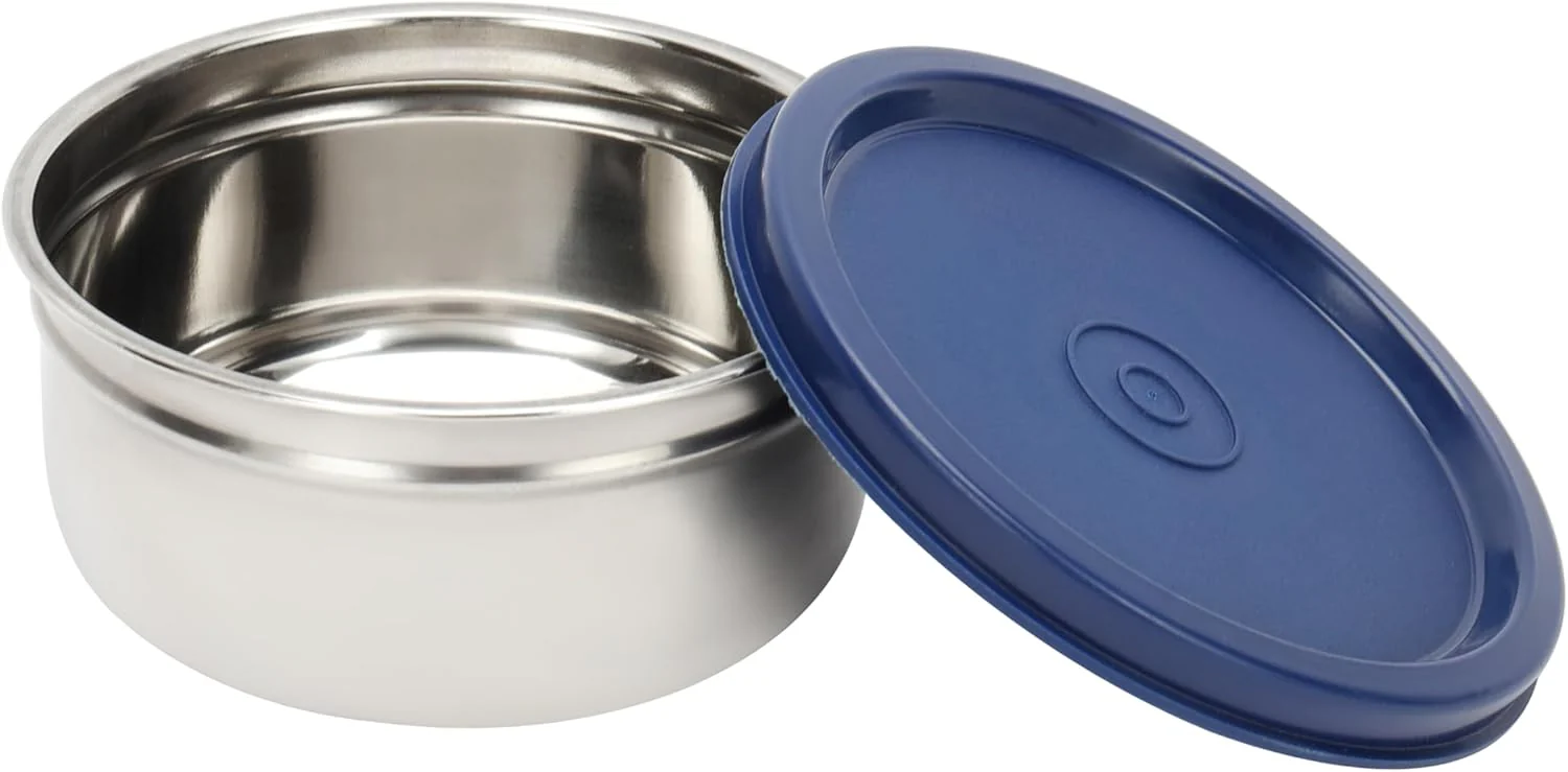 Royalford 3pcs Stainless Steel Lunch Box with Carry Bag RF13042 Insulated Construction 350ml each BPA-Free, Airtight Silicone Lids to Keep Food Fresh Spoon Included - Image 3
