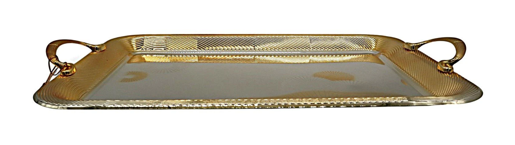 WINDCERA Designer Silver & Gold Tray with Handle – 48×34 cm Exclusive Look