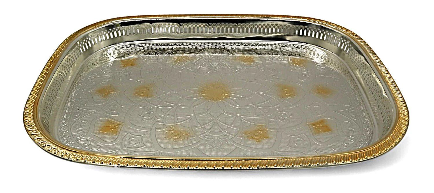 WINDCERA Grand Silver & Gold Tray – 55×48 cm Serveware - Image 2