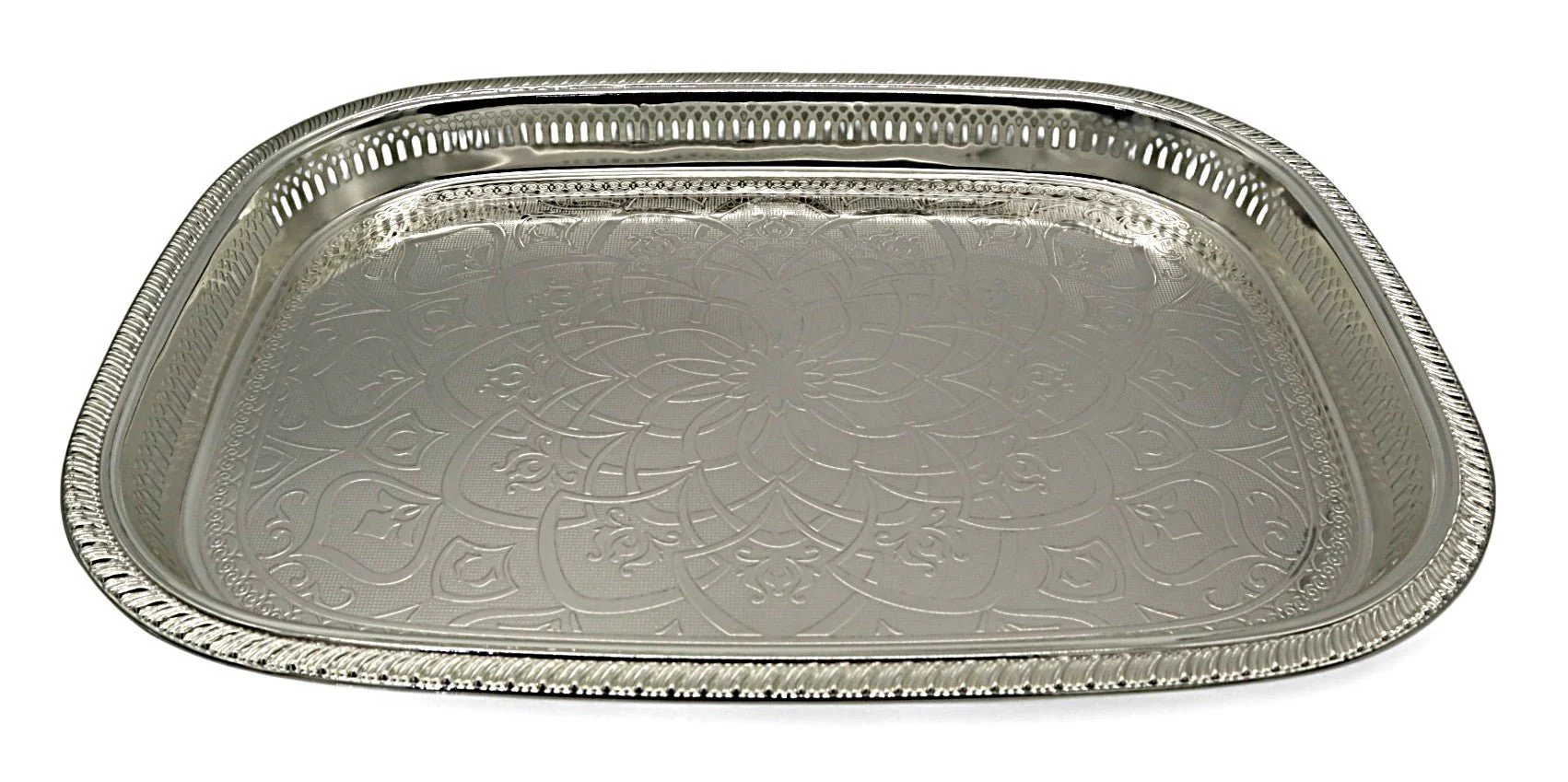 WINDCERA Premium Oval Silver Finish Tray – 55×40 cm Elegant Style - Image 2