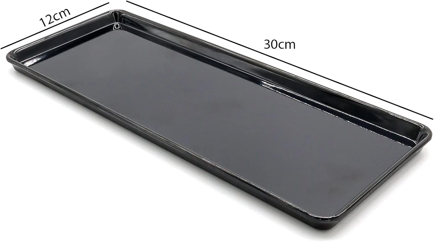AKDC Dynasty Black Melamine Serving Tray Rectangle, BPA-free, Sleek Black Finish, Ideal to Serve Food, Fruits, Snacks, Dishes, Meals Kitchen Tableware Dining Home Decor. (30x12) - Image 4