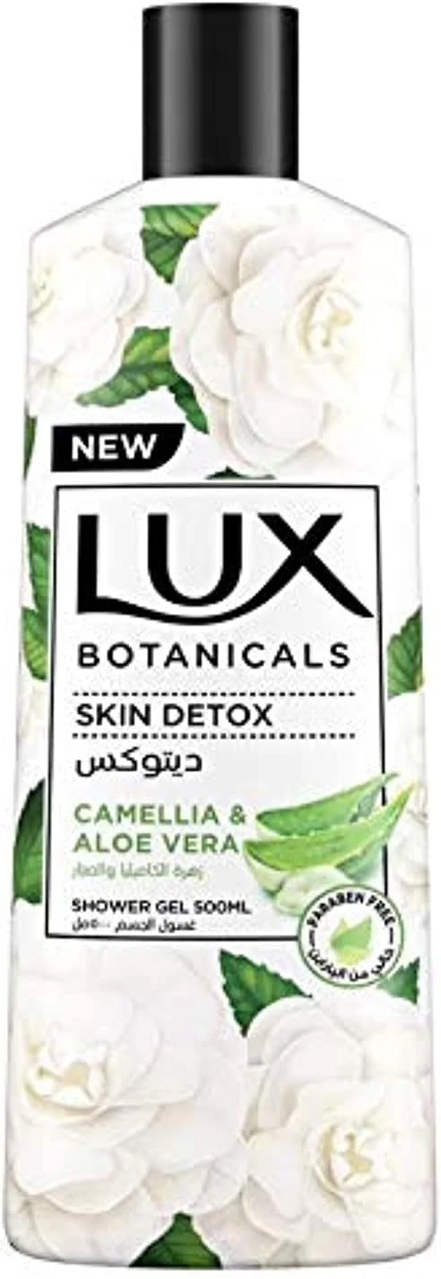 LUX Botanicals Body Wash Skin Detox with Nourishing Camellia and Aloevera, for Soft, Natural and Fragrant Skin, 500ml