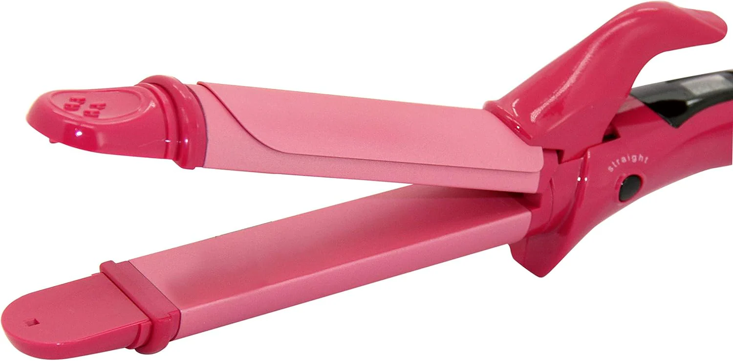 Sonashi 2-in-1 Hair Curler & Straightener, Pink - Image 2