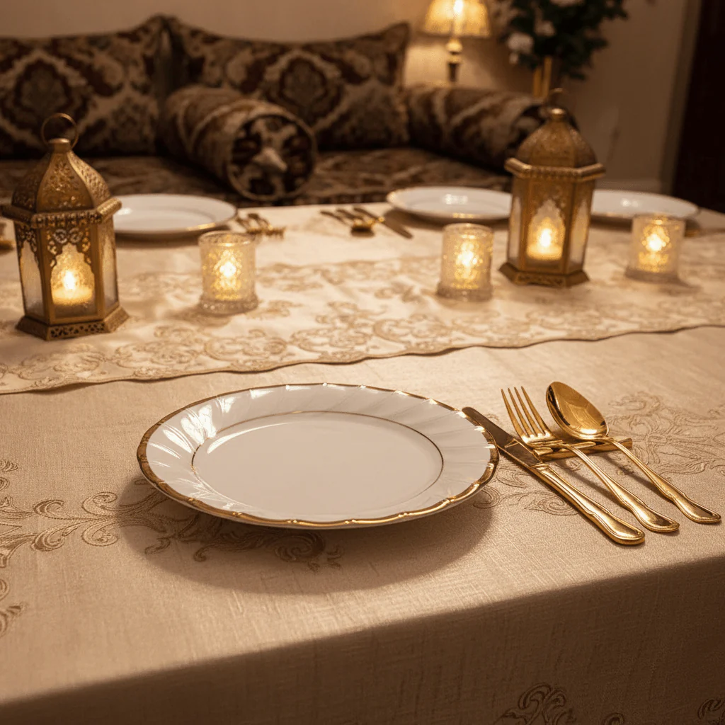 Yamatsu White Porcelain Meat Plate with Golden Rim — 7.5 Inch | Premium Dining Serveware - Image 2