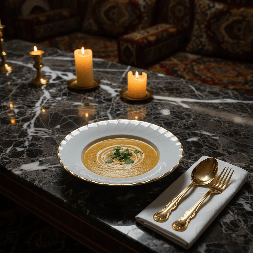 Yamatsu White Porcelain Soup Plate with Golden Rim — 9 Inch - Image 2