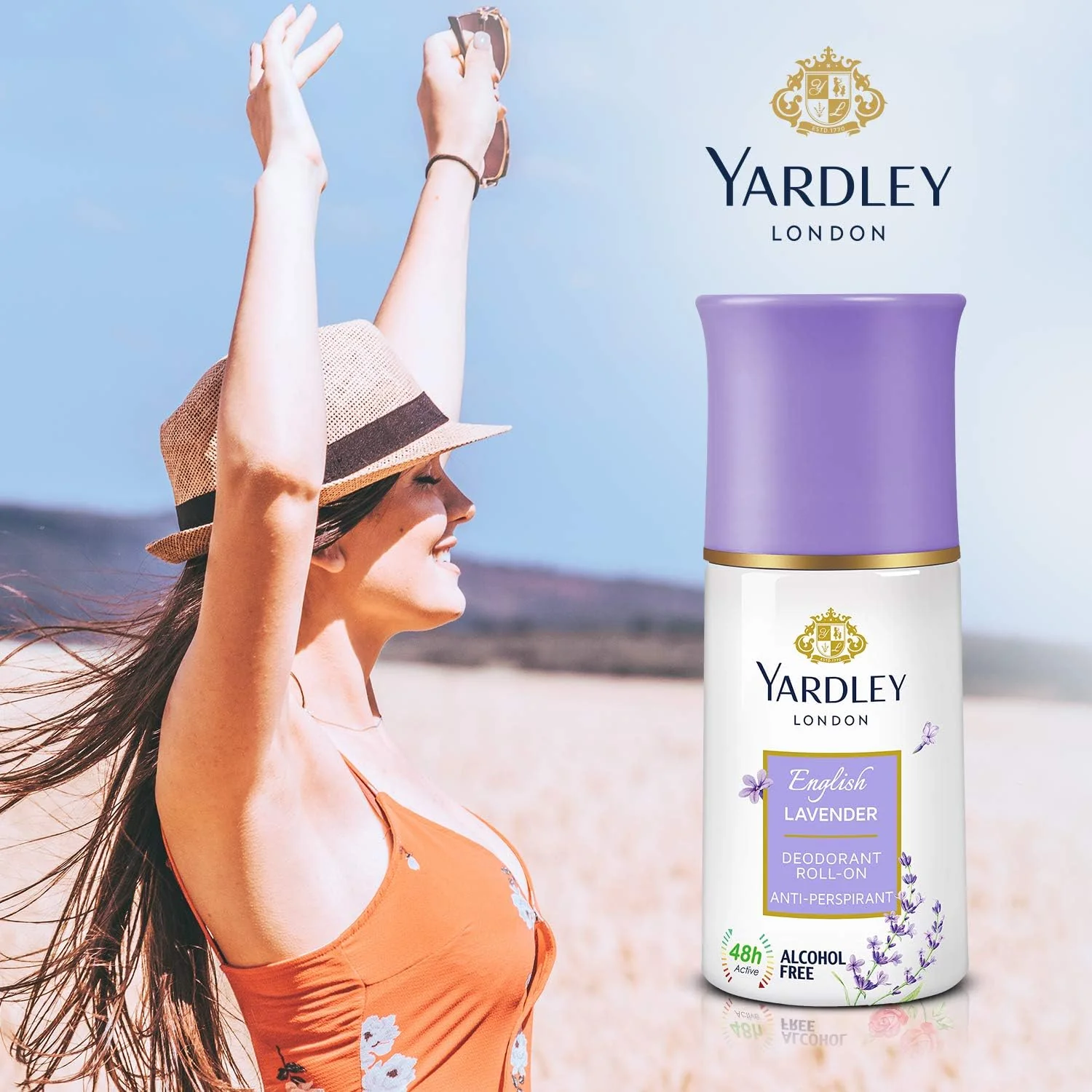 Yardley London Roll-On Duo - 50ML X 2 English Lavender + London Rose 28H Sweat Protection Long Lasting Floral Fragrance For Women - Image 5