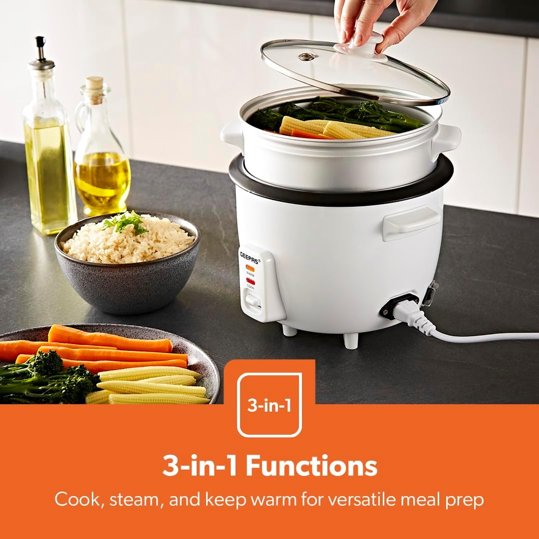 Geepas 400W Rice Cooker with Non-Stick Cooking Pot, 1 Liter Capacity - Image 5