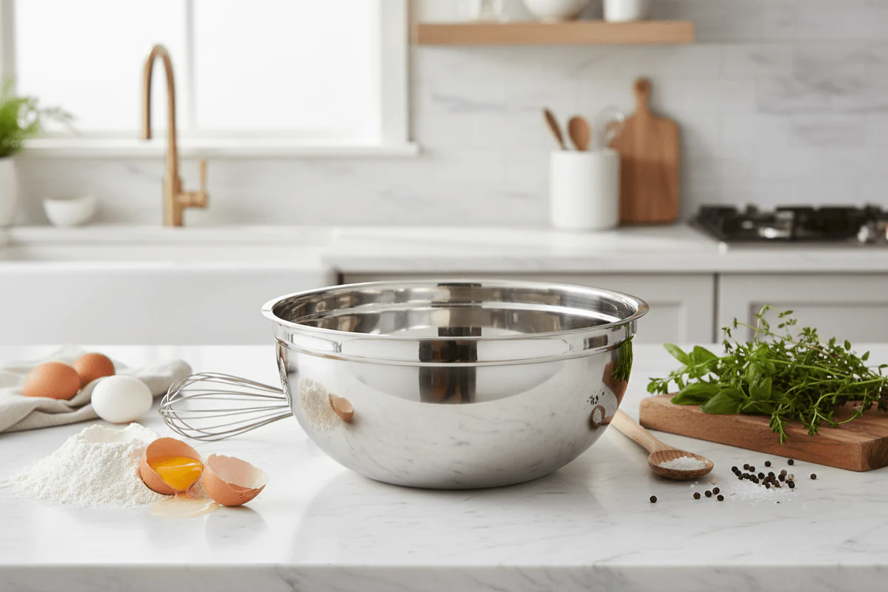 RAJ Stainless Steel German Mixing Bowl 40 cm | Baking, Marinating & Storage Bowl | SGMB40 - Image 4