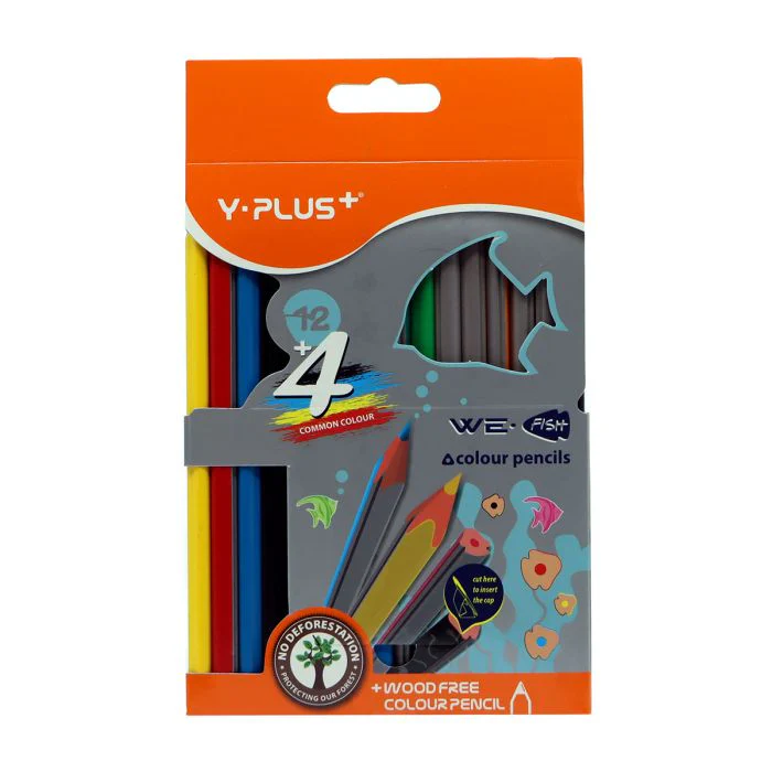 Yplus Colour Pencils 12+4 Pcs