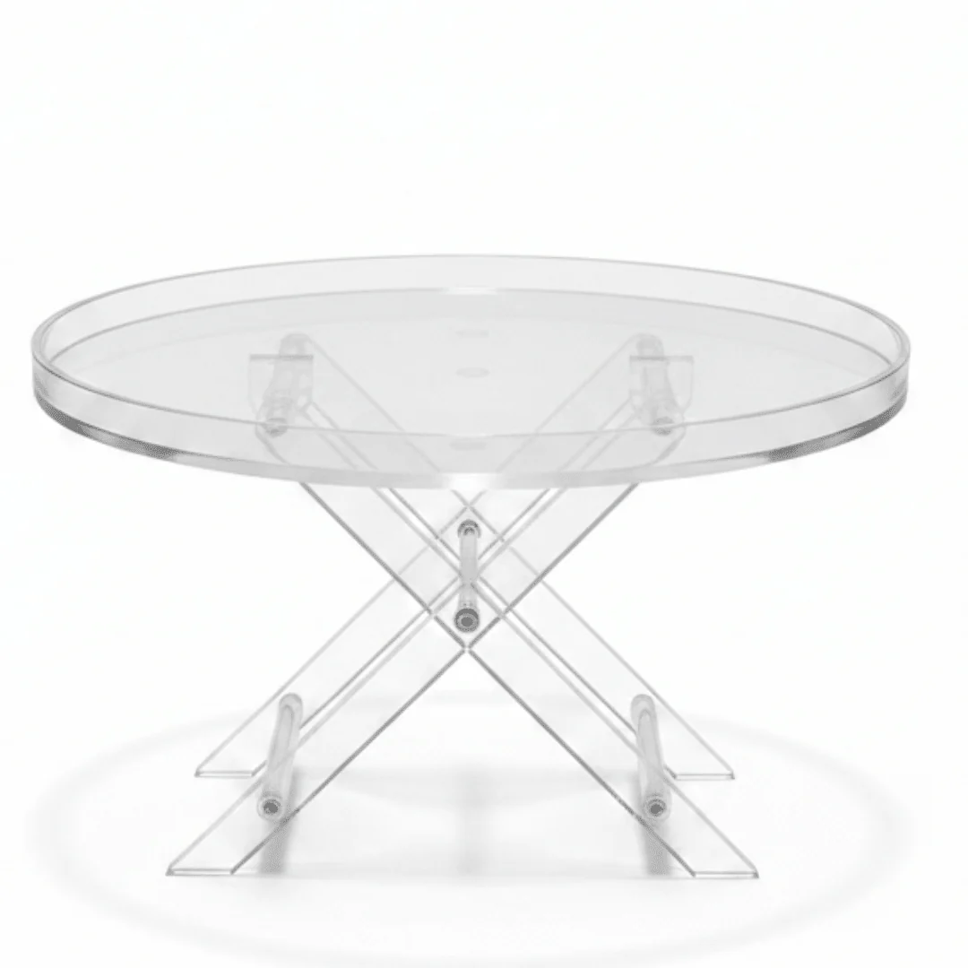 Yuniverse Acrylic Cake Tray with Stand | 30×18cm | Crystal Clear Serving Display