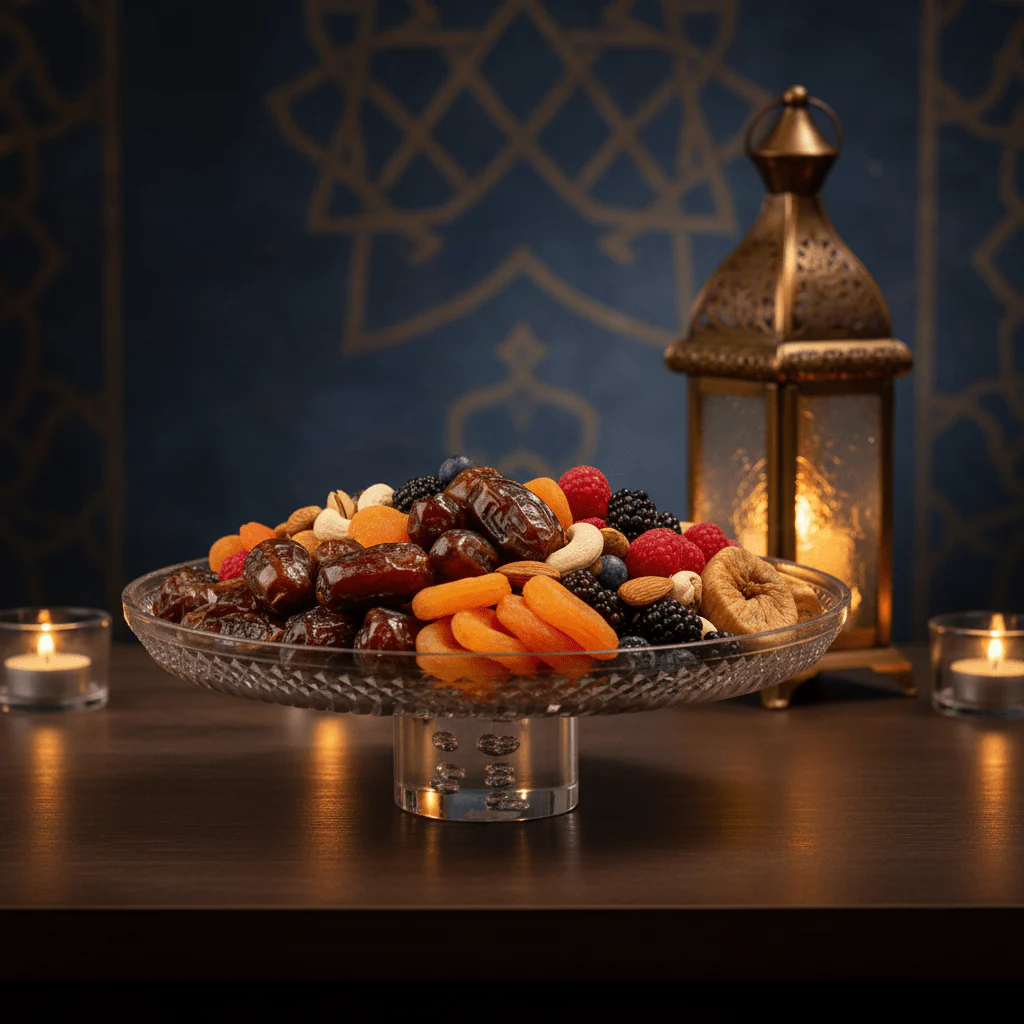 Yuniverse Crystal-Cut Acrylic Footed Fruit Plate | 30 × 9 cm | Elegant Pedestal Serving Stand - Image 3