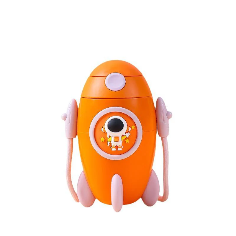 Yurlex Mini Rocket Water Bottle 400ml, PP Material, Orange - Image 2