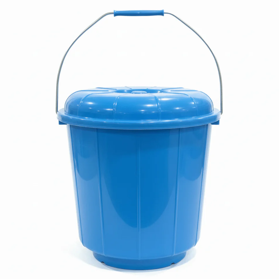 Zain Plastic Bucket with Lid – 22L – Blue – Strong Multipurpose Bucket for Storage & Cleaning Needs