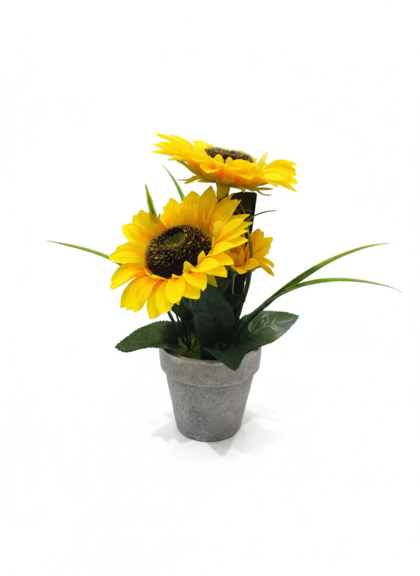 Zeem Artificial Sunflower - Realistic Bloom with Pot, Bright and Cheerful for Sunny Vibes Indoors, 33 cm,"- Plastic sunflower with detailed petals and center, evoking sunny fields.